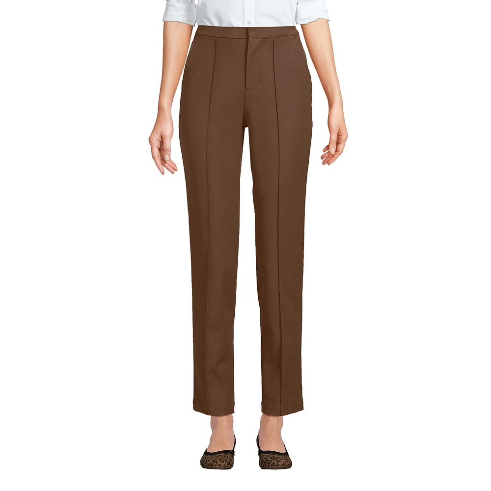 Lands' End Petite High Rise Bi Stretch Pintuck Pencil Ankle Pants