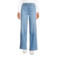 Lands' End Petite Recover High Rise Wide Leg Blue Jeans