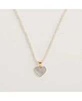 Freya Rose Seed Pearl Necklace With Mother Of Pearl Heart Pendant