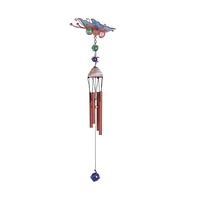 18" Long Blue Butterfly Wind Chime with Copper Gem