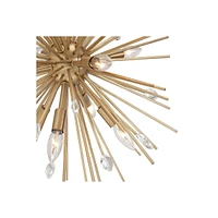 Possini Euro Design Janae Antique Gold Sputnik Chandelier Lighting 29.50" Wide Modern Industrial Clear Crystal Ball 12-Light Fixture for Dining Room H