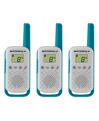 Motofrs Motorola Solutions T114TP 16 mi. Two-Way Radio White/Blue Alkaline 3-Pack