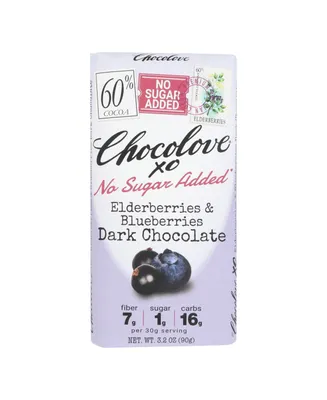 Chocolove - Bar Xo Elderberries and Blueberries Dark chocolate - Case of 12-3.2 Oz