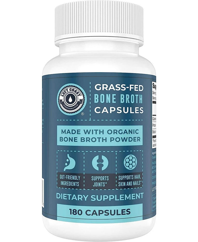 Left Coast Performance Organic Bone Broth Capsules, Left Coast Performance, 180ct