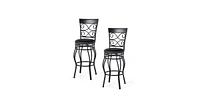 Slickblue 2 Pieces 30 Inch 360 Degree Swivel Bar Stools with Leather Padded Seat