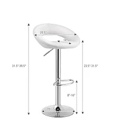 Slickblue Set of 2 Bar Stools Adjustable Pu Leather Swivel Chairs
