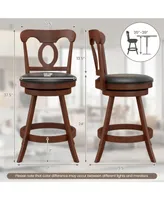 Set of 2 Inch Swivel Bar Stools with Footrest