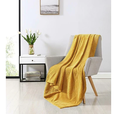Kate Aurora Ultra Soft & Plush Herringbone Fleece Throw Blanket Covers