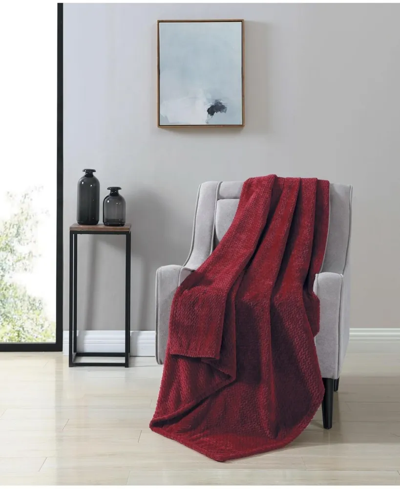 Kate Aurora Ultra Soft & Plush Herringbone Fleece Throw Blanket Covers 50"x60"