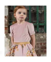 Imoga Collection Little Girls Norma FW23 Potpourii Velvet, Novelty Jacquard, Pleated Dress