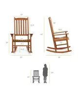 Furniture of America 45" Solid Eucalyptus Wood Outdoor Patio Rocking Chair