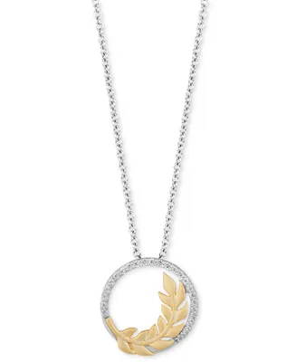 Enchanted Disney Fine Jewelry Diamond Vine in Circle Anna Pendant Necklace (1/6 ct. t.w.) in Sterling Silver & 10k Gold, 16" + 2" extender