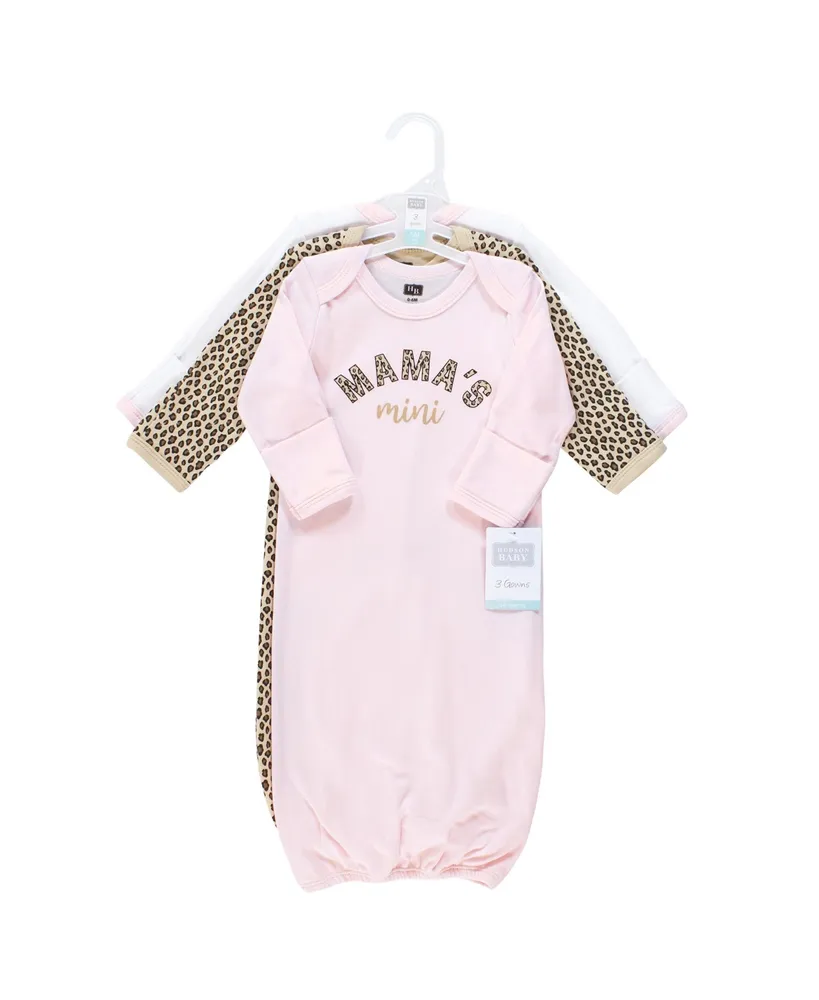 Hudson Baby Baby Girls Cotton Gowns, Leopard Mamas Mini - Assorted Pre