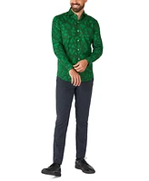OppoSuits Men's Bright Berry Shirt - Perfect For Christmas Xmas Parties Including 1 Button-Up Green Long sleeve