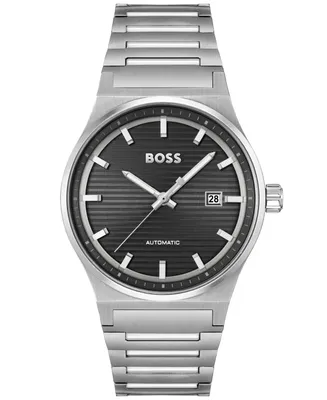 Hugo Boss Men's Candor Auto Automatic Silver-Tone Stainless Steel Watch 41mm