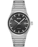 Hugo Boss Men's Candor Auto Automatic Silver-Tone Stainless Steel Watch 41mm