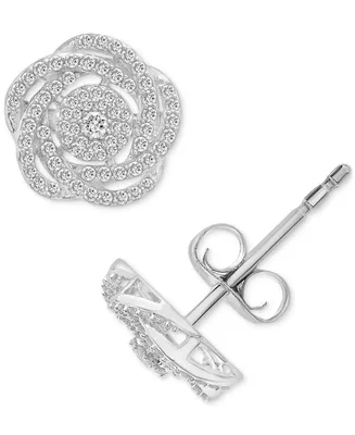 Wrapped in Love, 14k White Gold Diamond Pave Knot Earrings (1 ct. t.w.), Created for Macy's