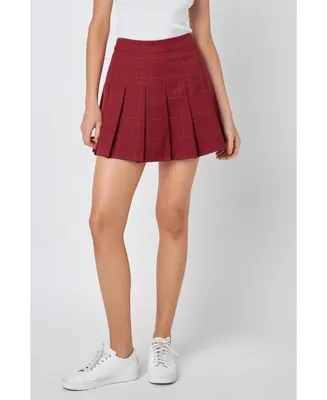 English Factory Women's Pleated Check Skort