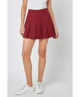 English Factory Women's Pleated Check Skort