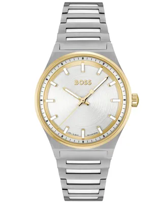 Hugo Boss Women's Candor Quartz Silver-Tone Stainless Steel Watch 35mm - Silver