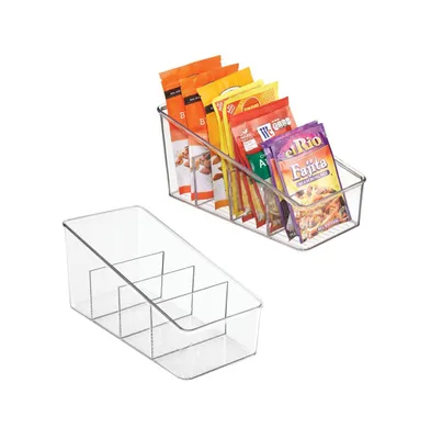mDesign Small Plastic Kitchen Food Packet/Pouch Organizer Caddy, 2 Pack