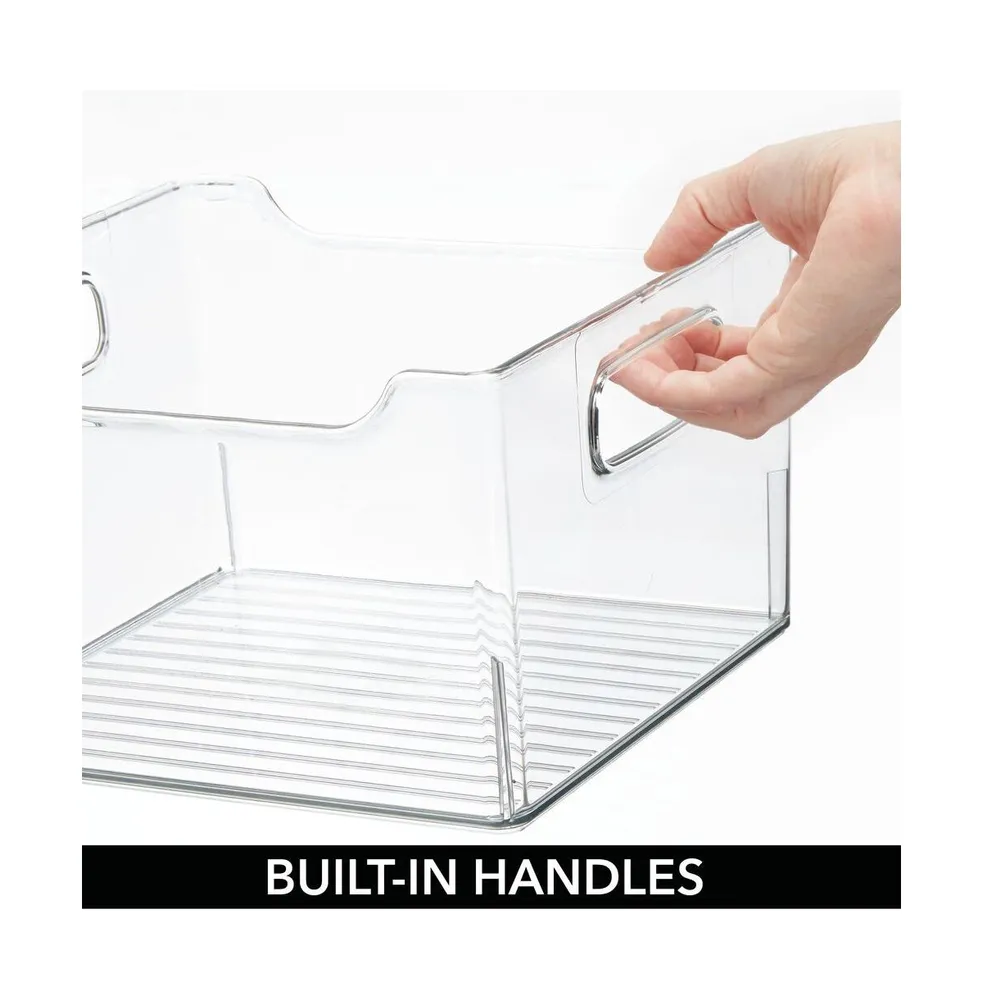 mDesign Plastic Kitchen Pantry/Cabinet Storage Bin w/Handles - 8 Pack - Clear