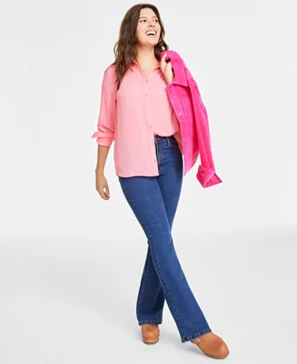 On 34th Women's Button-Front Crepe Shirt