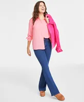 On 34th Women's Button-Front Crepe Shirt