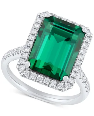 Grown With Love Lab Grown Emerald (6-1/2 ct. t.w.) & Lab Grown Diamond (1/2 ct. t.w.) Ring in 14k White Gold