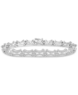 Diamond Vintage-Look Link Bracelet (5 ct. t.w.) in 10k White Gold, Created for Macy's