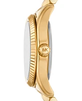 Michael Kors Women's Lexington Three-Hand Gold-Tone Stainless Steel Watch 26mm