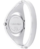 Calvin Klein Women's Two Hand Silver Stainless Steel Bangle Bracelet Watch 30mm
