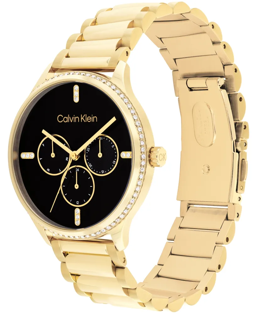 Calvin Klein Women's Multi-Function Gold-Tone Stainless Steel Bracelet Watch 38mm