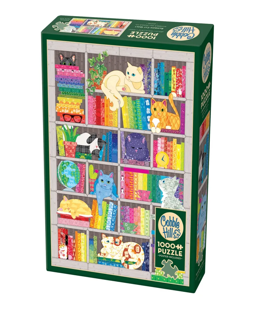 Rainbow Cat Quilt Cobble Hill 1000 Piece Puzzle