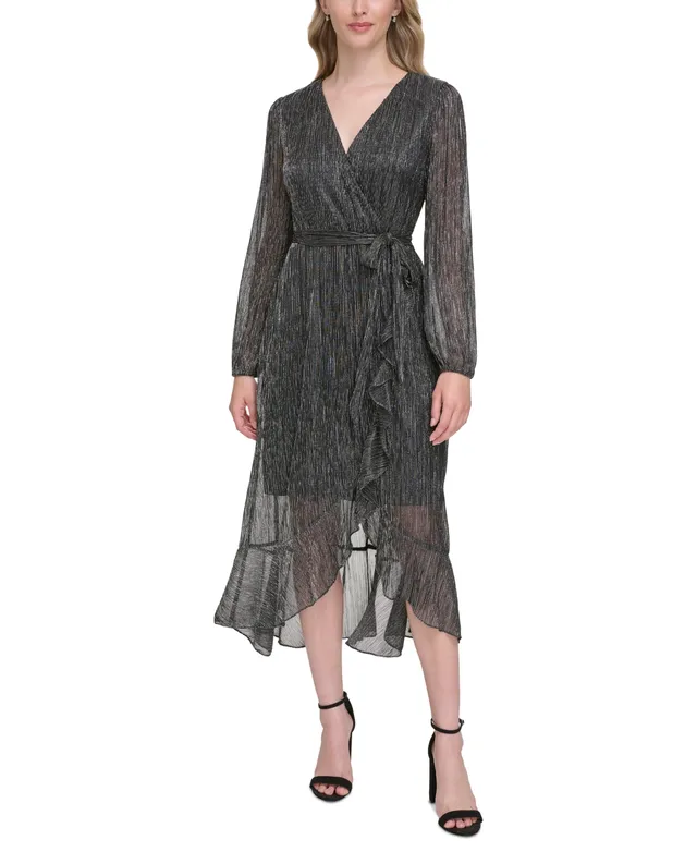 Kensie Ruffled Faux-Wrap Dress