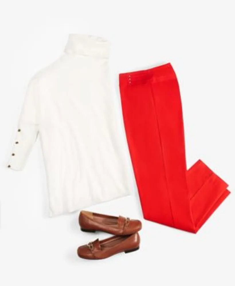 Jm Collection Turtleneck Poncho Top Tummy Control Pull On Pants Created For Macys