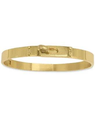 Adornia 14k Gold-Plated Lock Closure Bangle Bracelet