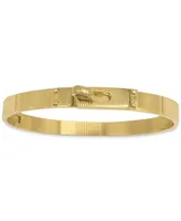 Adornia 14k Gold-Plated Lock Closure Bangle Bracelet