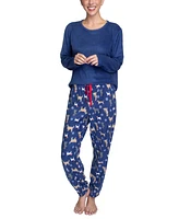 Hanes Women's Plus 2-Pc. Stretch Fleece Pajamas Set