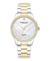 Kenneth Cole New York Dress Diamond Accent Dial Two-Tone, Silver-Tone, Gold-Tone Yellow Stainless Steel Watch 36mm