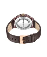 Kenneth Cole New York Men's Transparency Brown Genuine Leather Watch 44mm