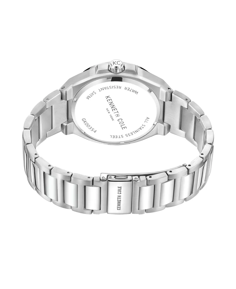 Kenneth Cole New York Dress Men's Silver-Tone Stainless Steel Watch 43.5mm