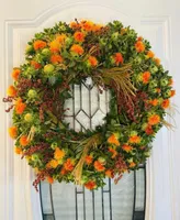 GreenishBlu Fresh Real Safflower and Sorghum Wreath