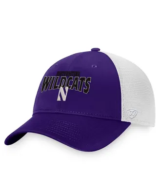 Men's Top of the World Purple, White Northwestern Wildcats Breakout Trucker Snapback Hat