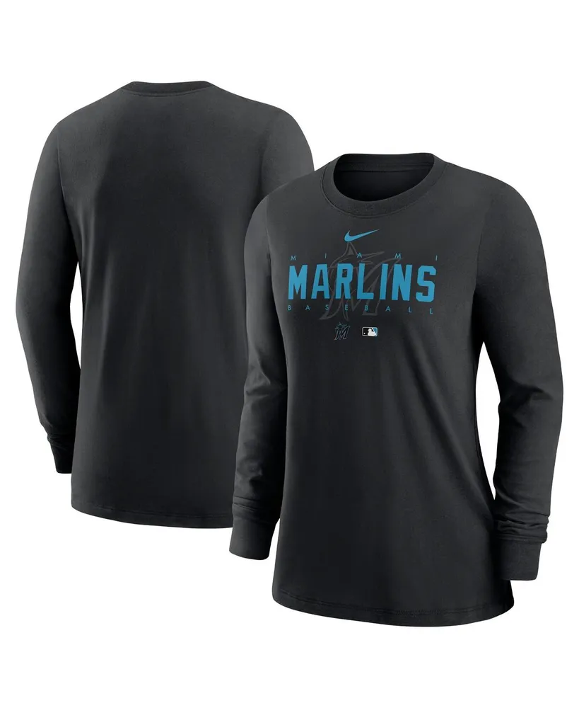 Women's Nike Black Miami Marlins Authentic Collection Legend Performance Long Sleeve T-shirt