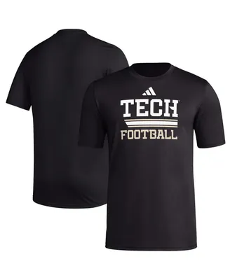 Men's adidas Black Georgia Tech Yellow Jackets Sideline Strategy Glow Pregame T-shirt