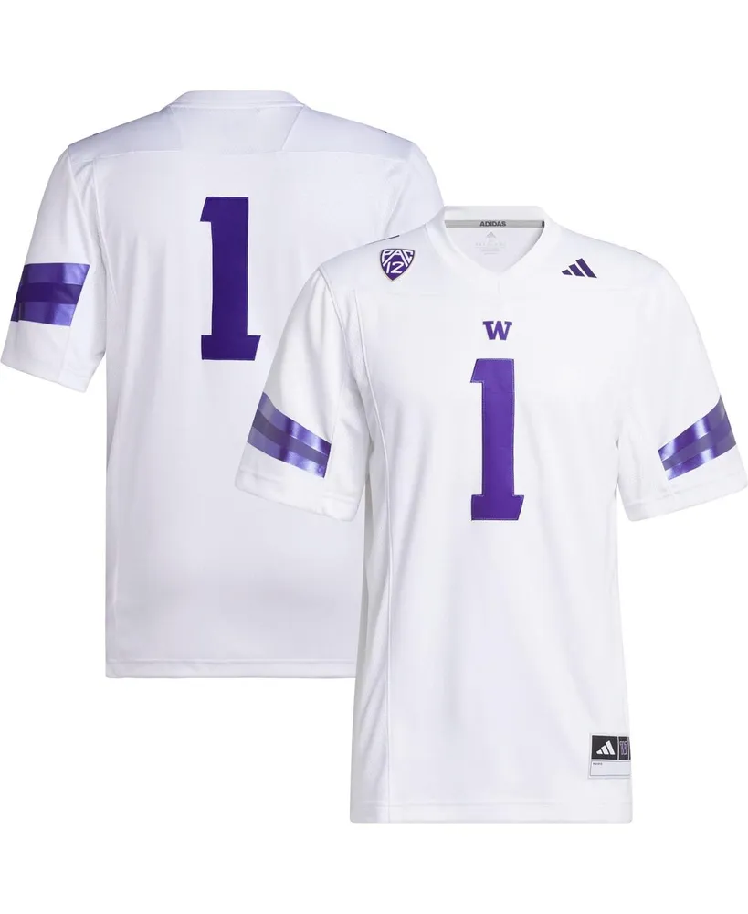 Men's adidas #1 White Washington Huskies Premier Football Jersey