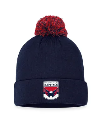 Men's Fanatics Navy Washington Capitals 2023 Nhl Draft Cuffed Knit Hat with Pom
