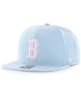 Men's '47 Brand Light Blue Boston Red Sox Ultra Suede Captain Snapback Hat