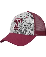 Men's Colosseum Gray, Cherry Temple Owls Love Fern Trucker Snapback Hat